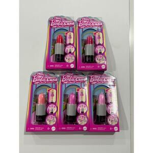 5x Mattel Mini Barbie Land Lipstick Mystery Dolls Complete Set Of The 5 Colors